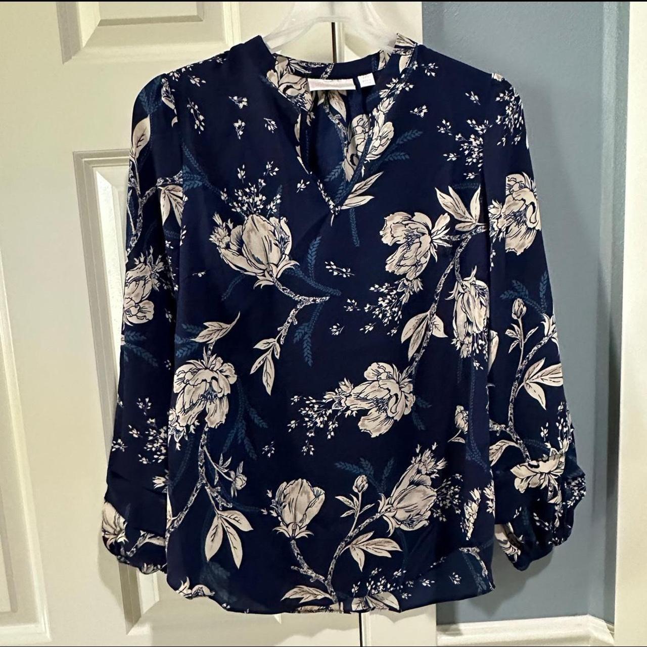 Women’s Size XXS Belle by Kim Gravel Blue Floral... - Depop