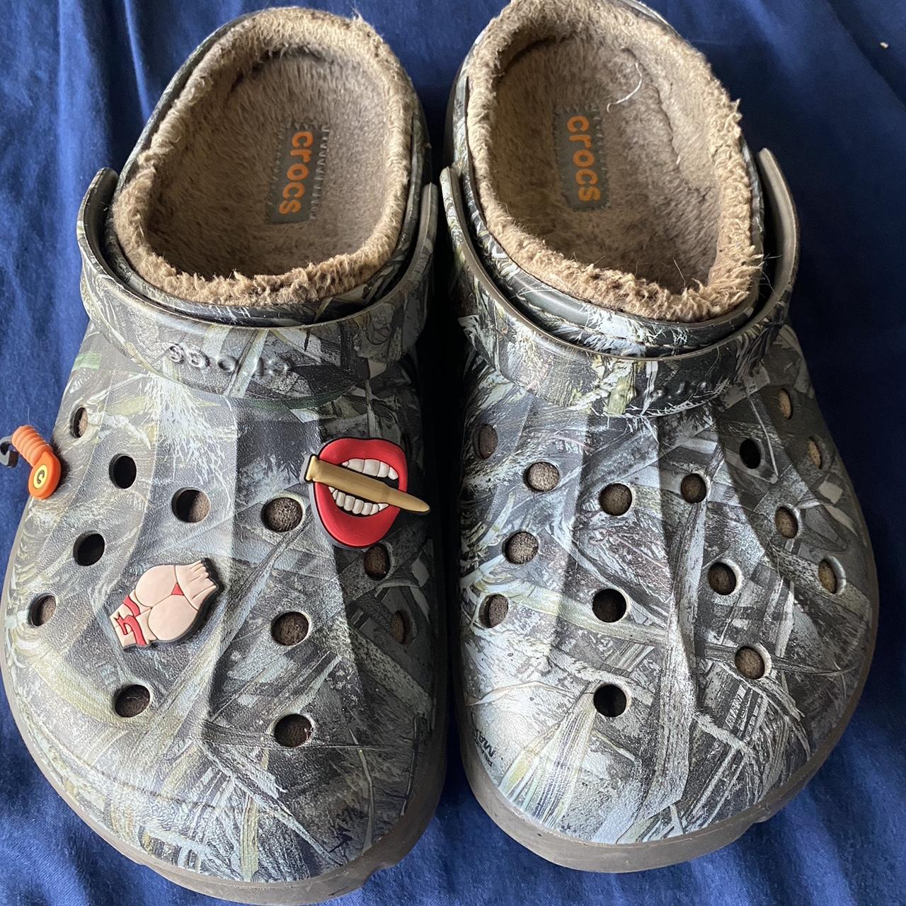 Tree Crocs, Comes w/ Jibbets #crocs #jibbets #footwear - Depop