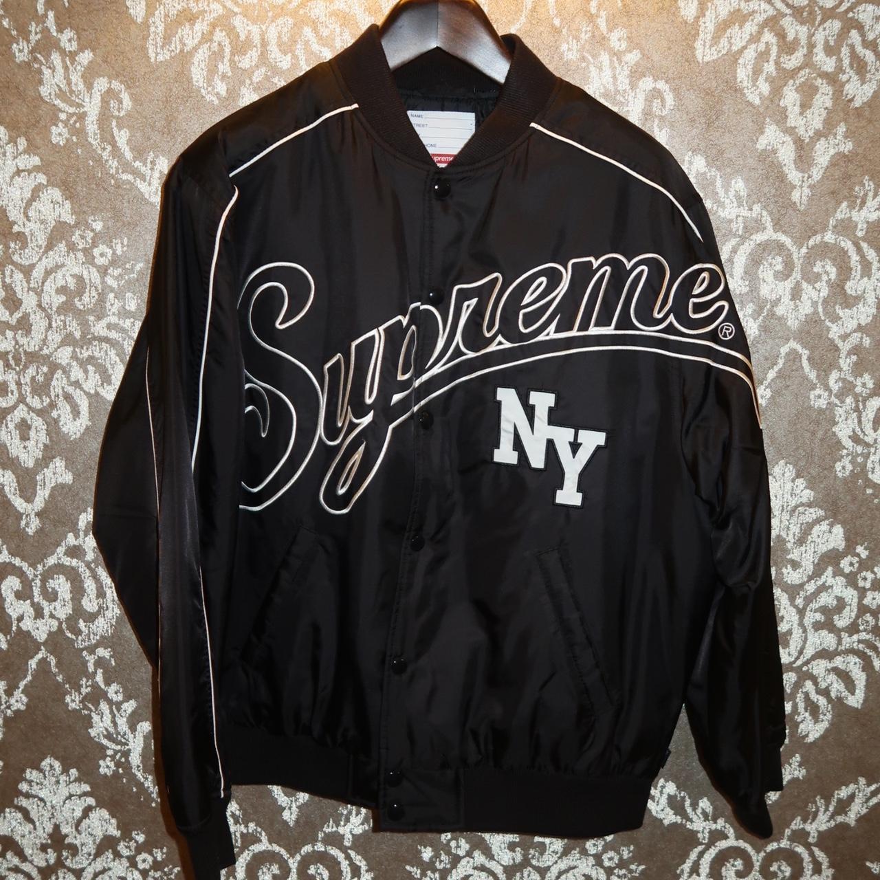 Authentic Supreme Varsity Script Jacket -... - Depop