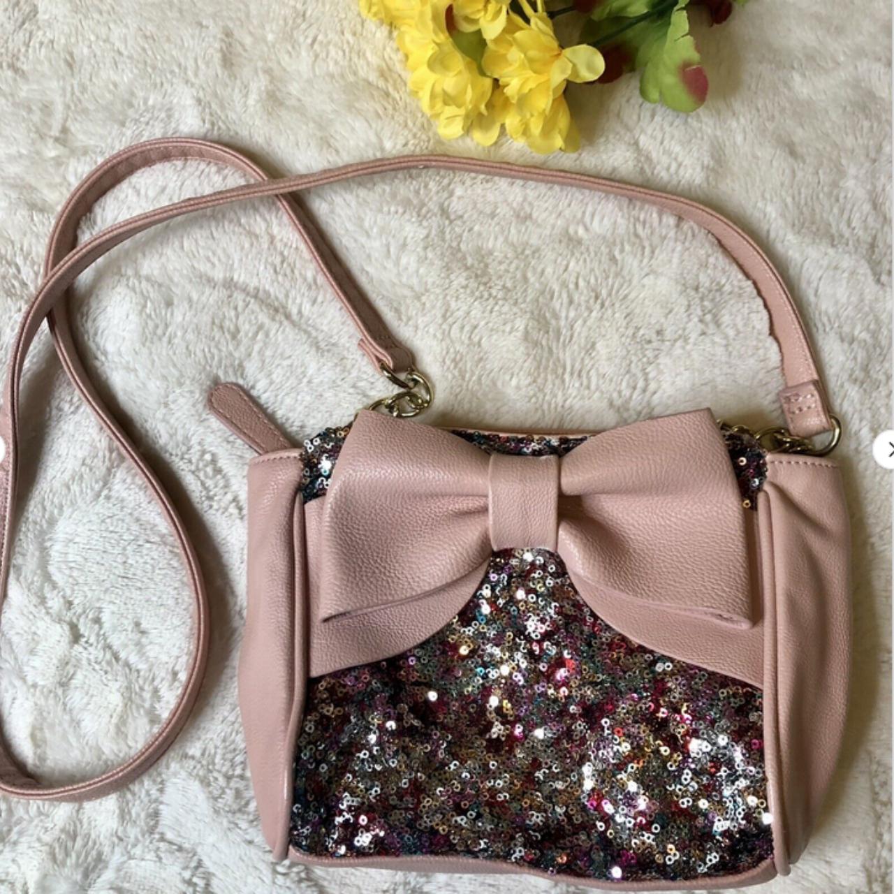 Betsey Johnson Fairy Bow Pink Sequin Multicolor - Depop