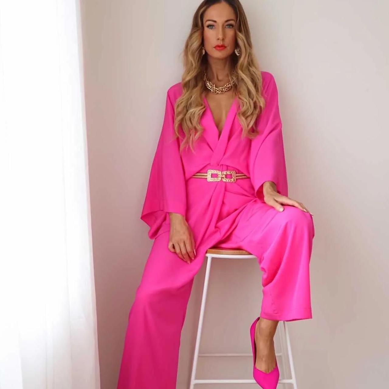 Women's Pink Jumpsuit Depop