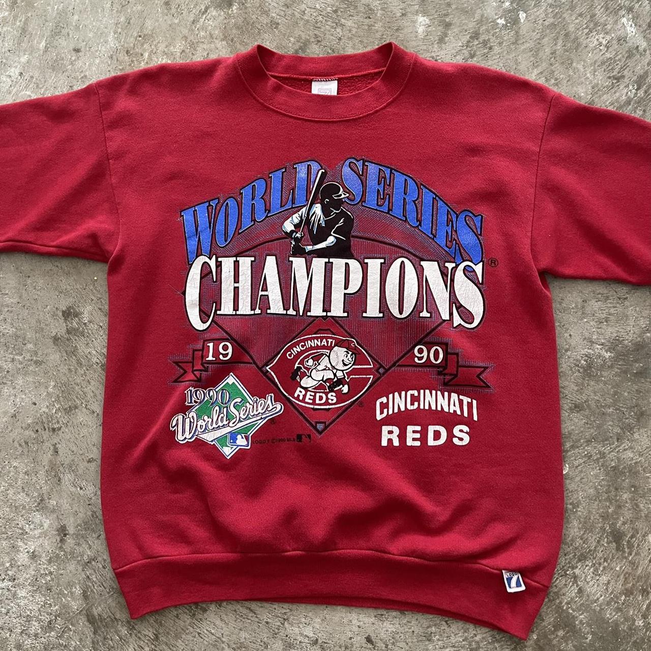 Vintage 1990 Cincinnati Reds World Series champions - Depop