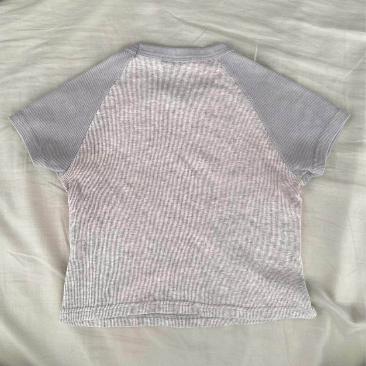 Brandy melville bella top grey and blue ish one size Depop
