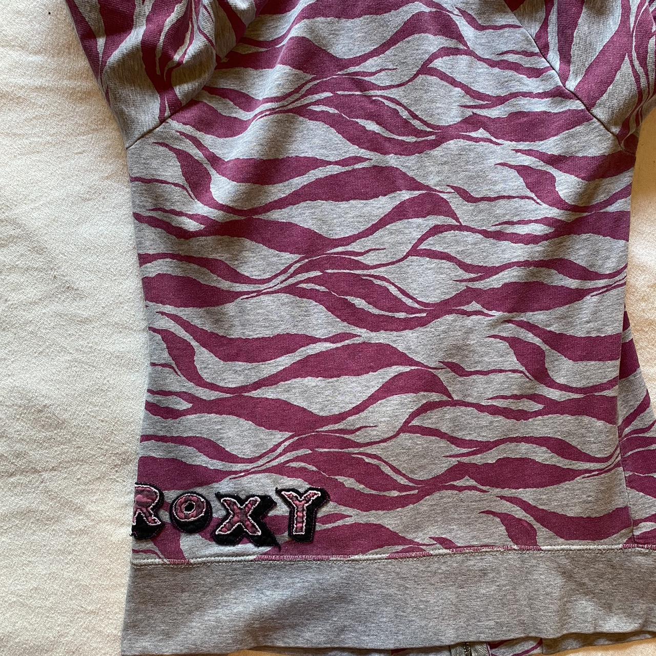 pink zebra print roxy jacket size small all... Depop
