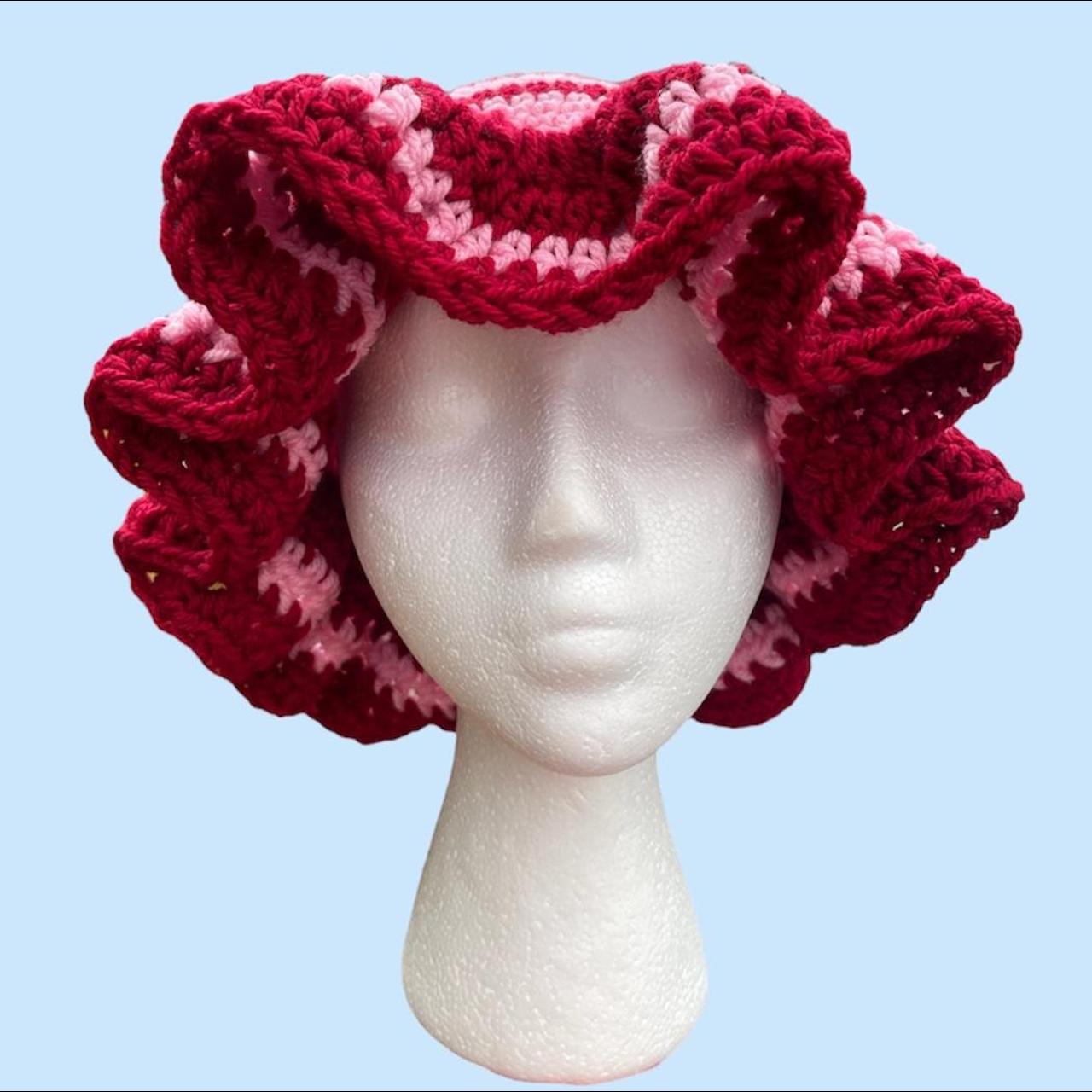 Berry 🍓 Soft crochet ruffle hat 💌 crochethat... Depop