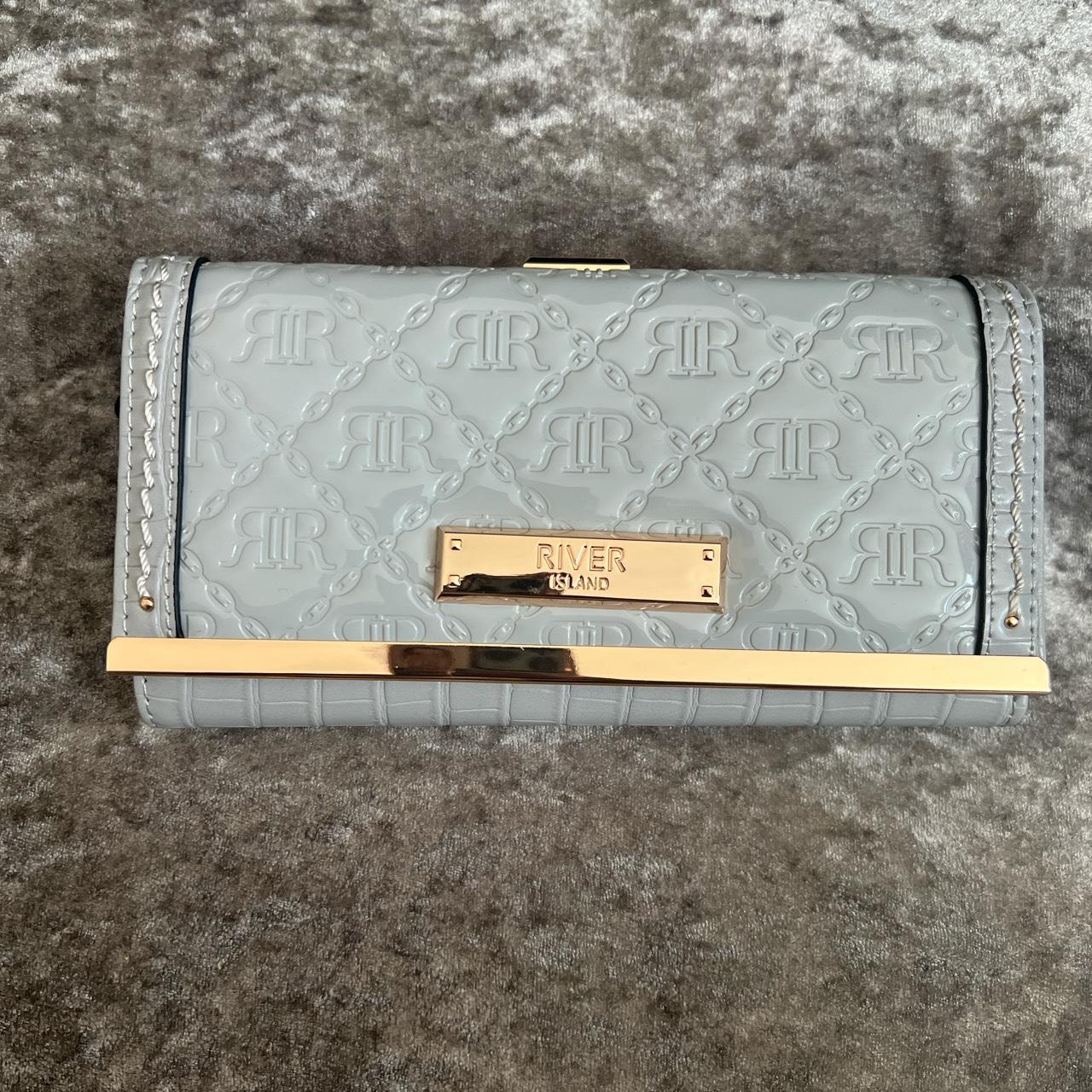 River Island Women's Grey and Gold Walletpurses Depop