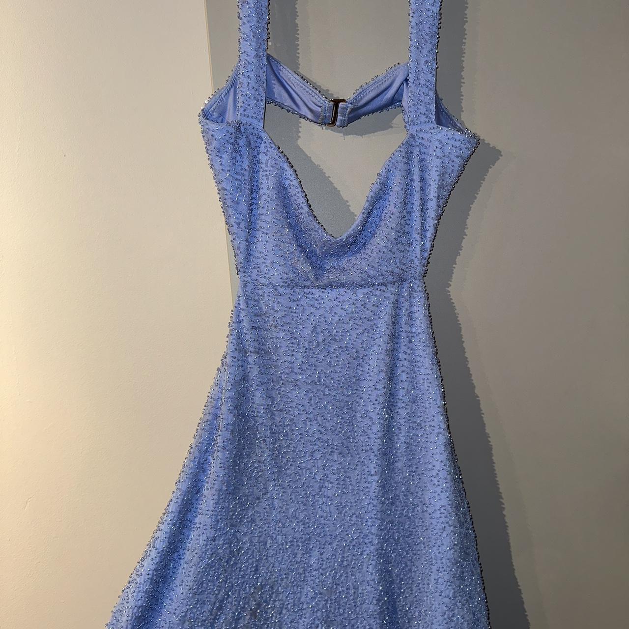 Light blue embellished Oh Polly dress Been worn once... - Depop