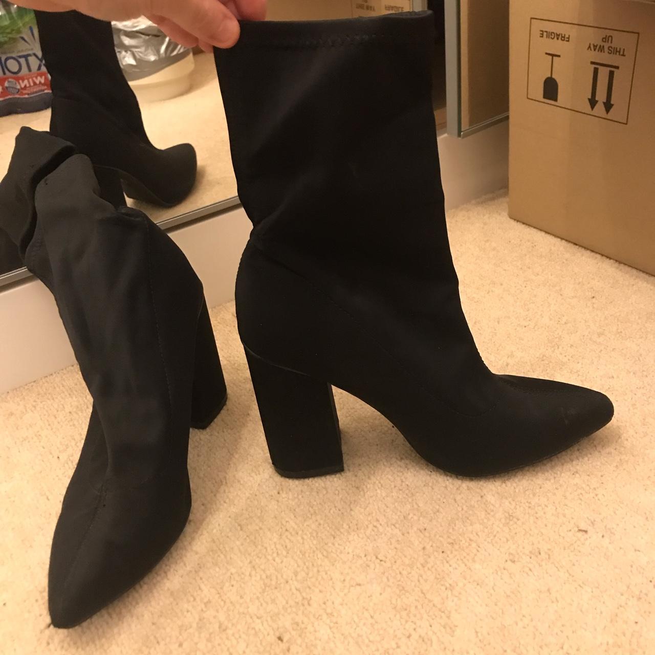 Stretchy mid calf length sock boots sockboots. Depop