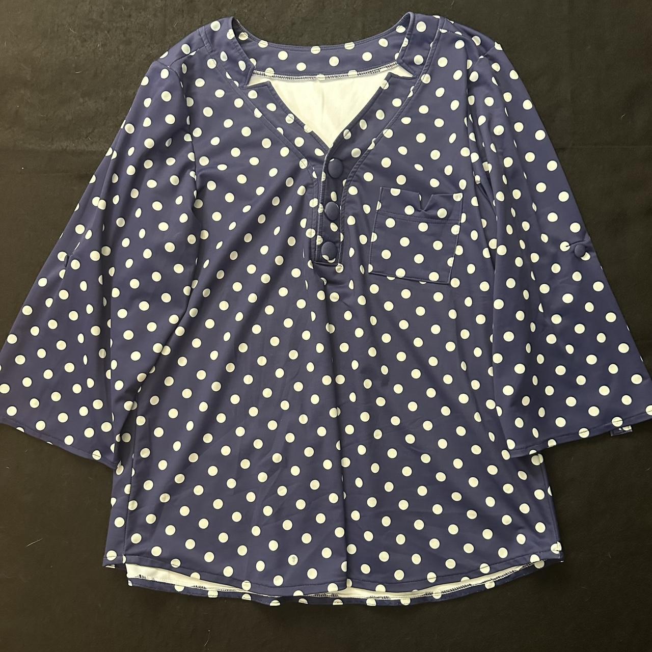 Women's Blue and White Blouse