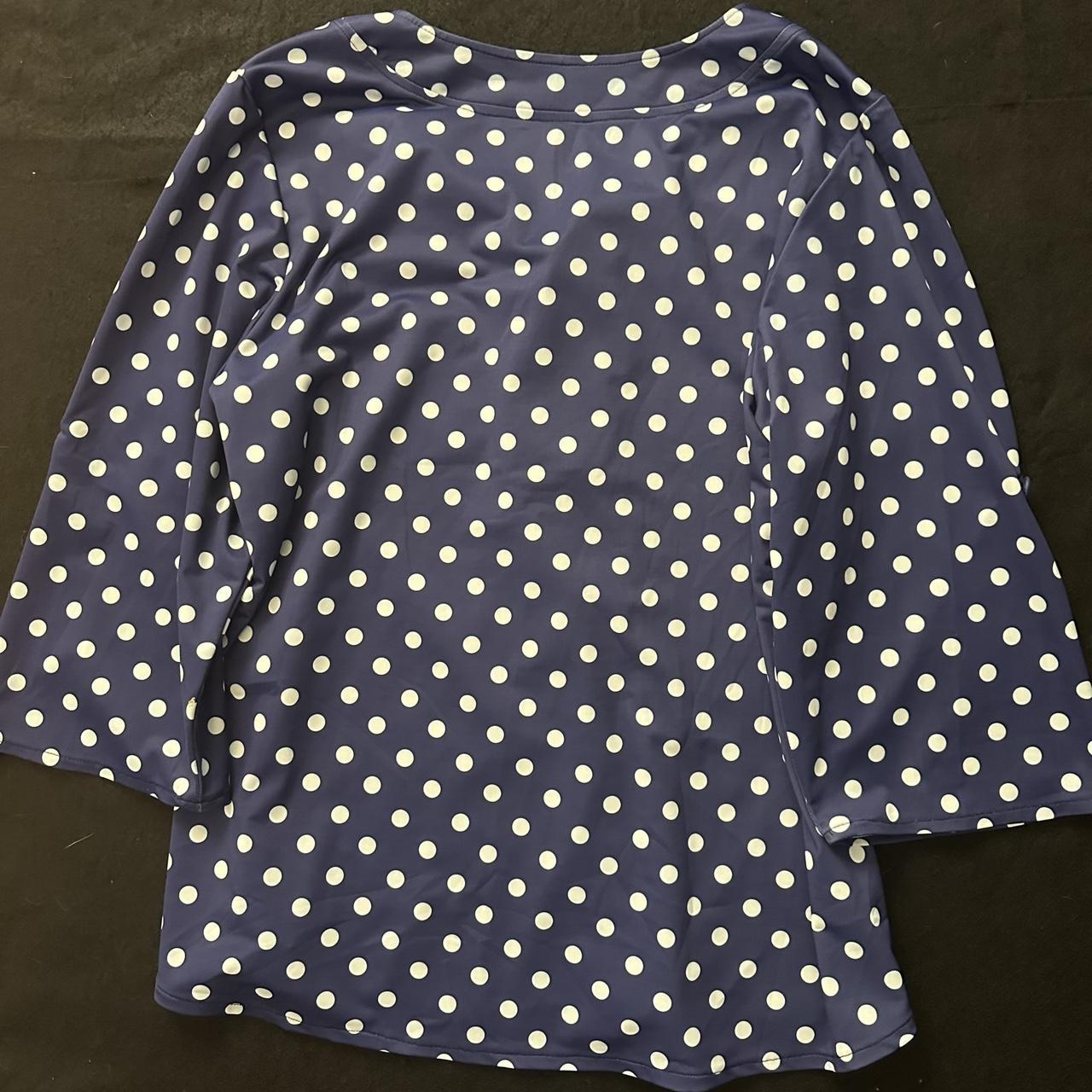 Women's Blue and White Blouse (2)