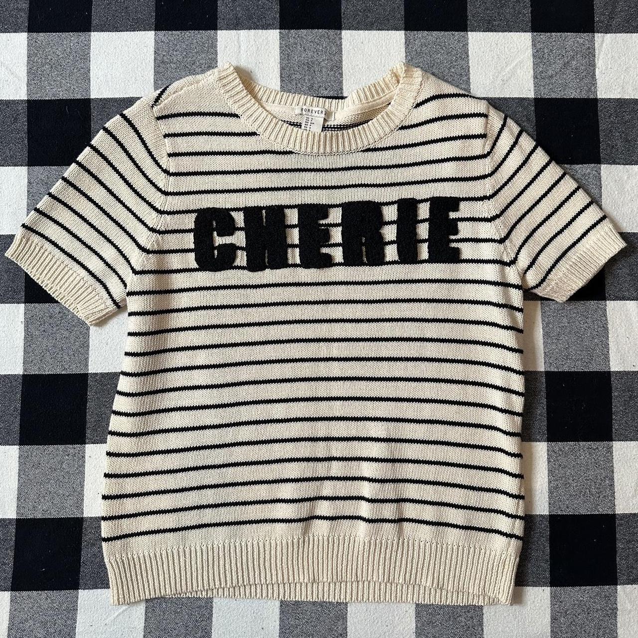 Forever 21 Women's Black and Cream Shirt