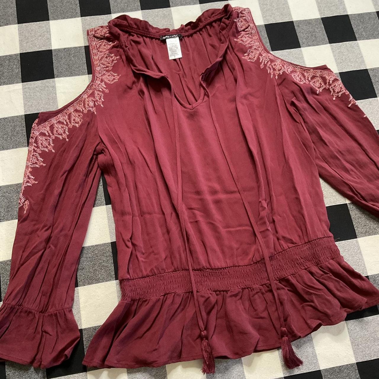 Alpha Studio Women's Burgundy Blouse (2)
