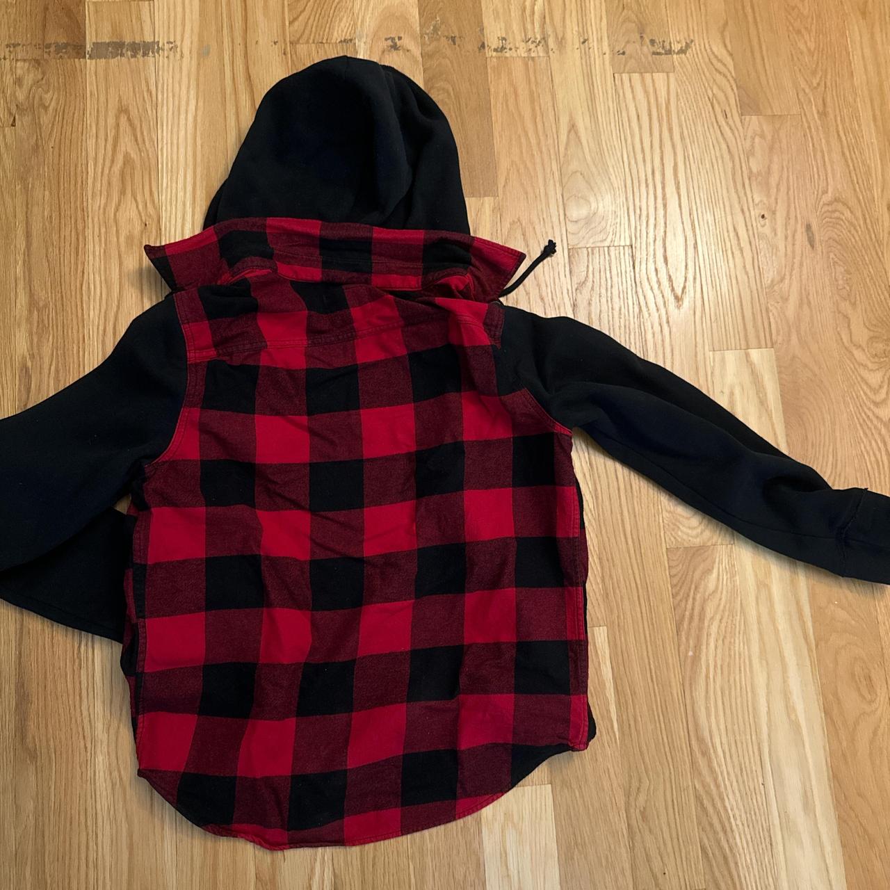 Hoodie Hollister Red And Black Flannel Red Black Flannel Hoodie