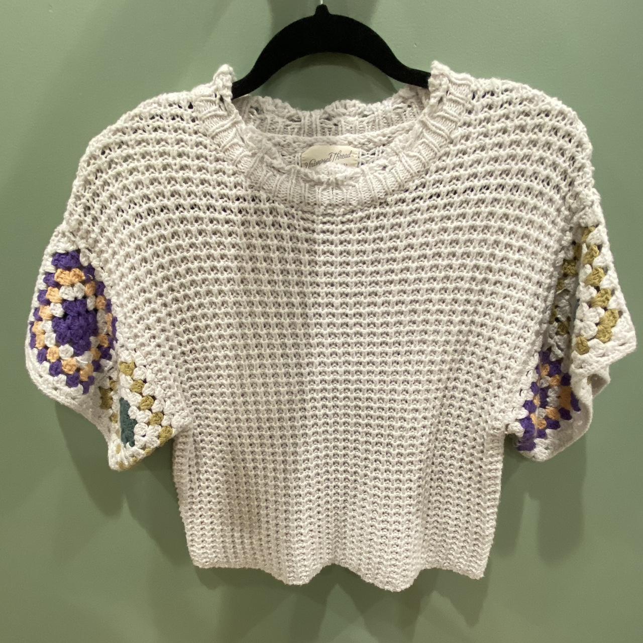 Target Women's White and Purple Jumper Depop