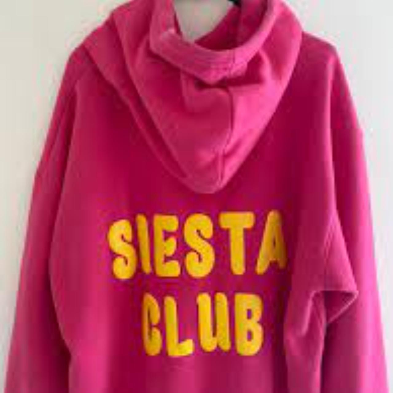 Pink siesta club hoodie discontinued small stain on... - Depop