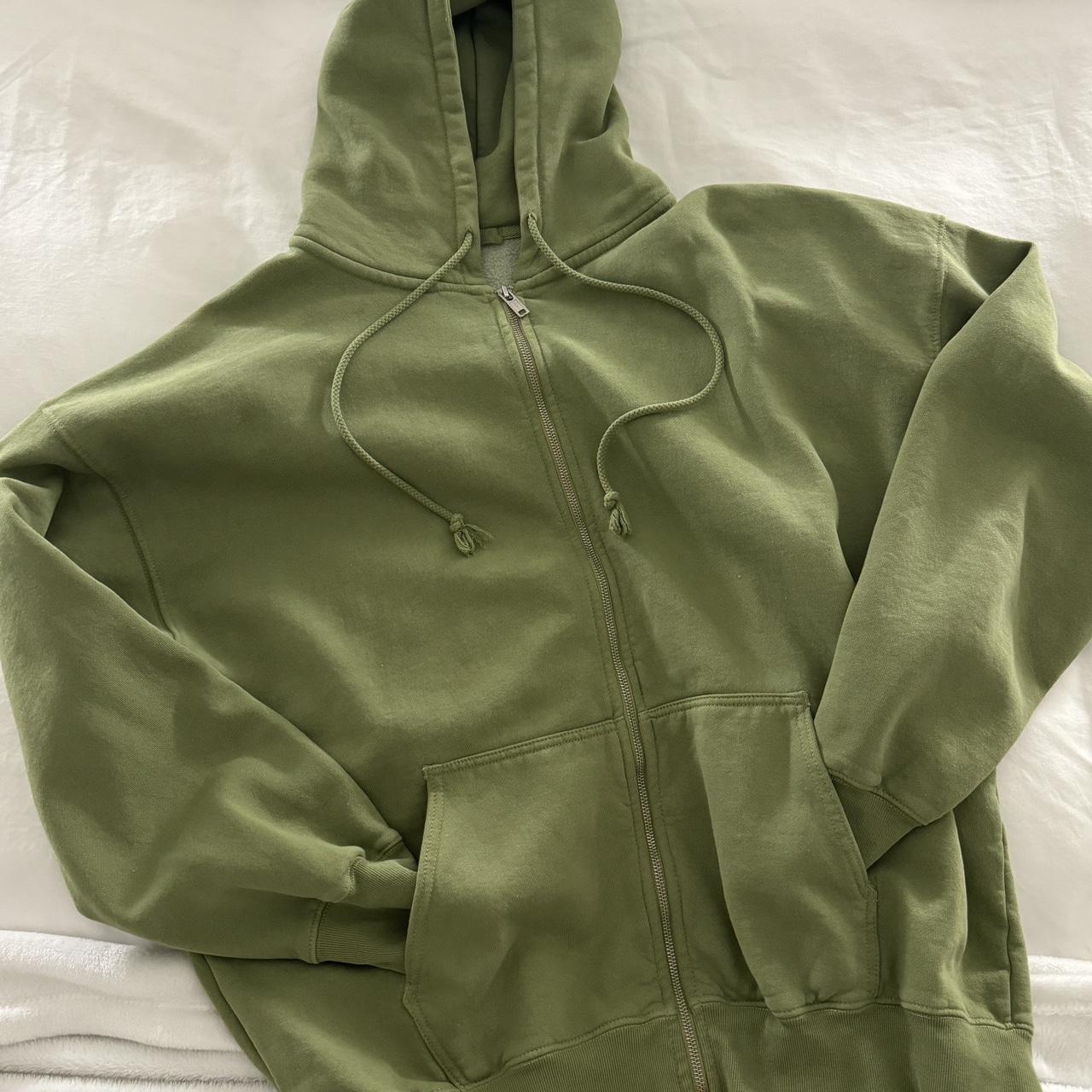 Green brandy Melville zip up size runs large Depop