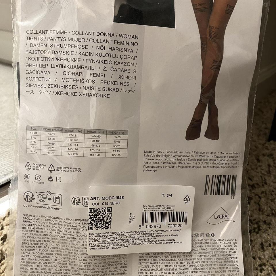 Calzedonia 30 Denier Sheer Tights with Flocked “Girl - Depop