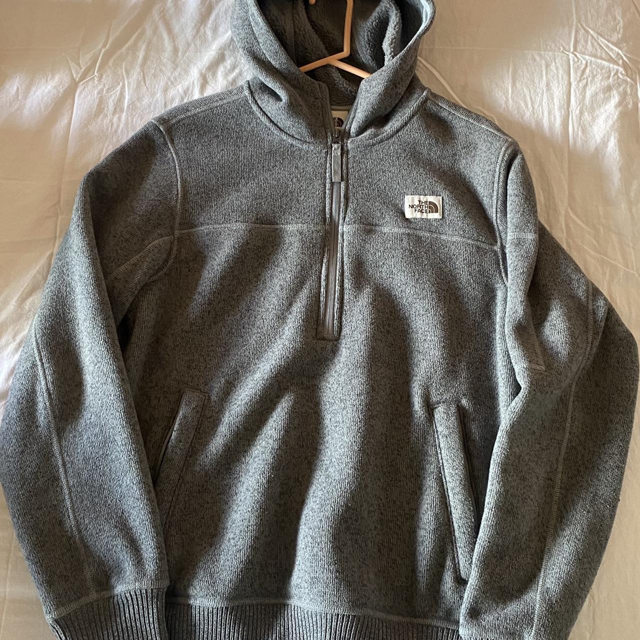 Heather Grey North face hoodie , great condition - Depop