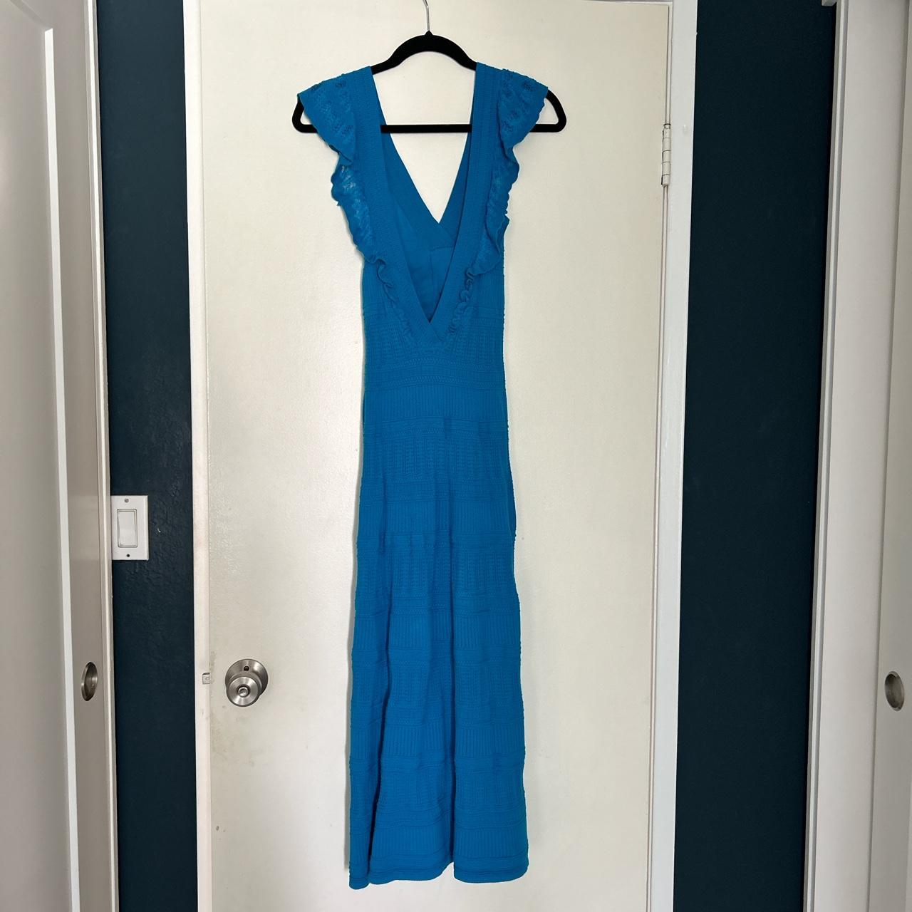 Sezane Aphrodite dress Caribbean Blue - worn 1x for... - Depop