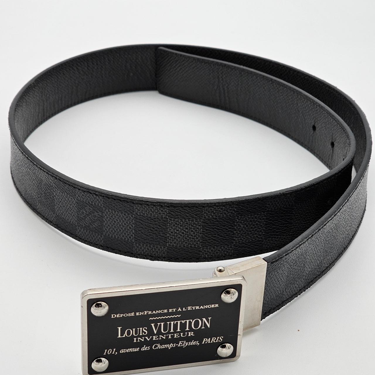 Black checkered Louis Vuitton belt great condition