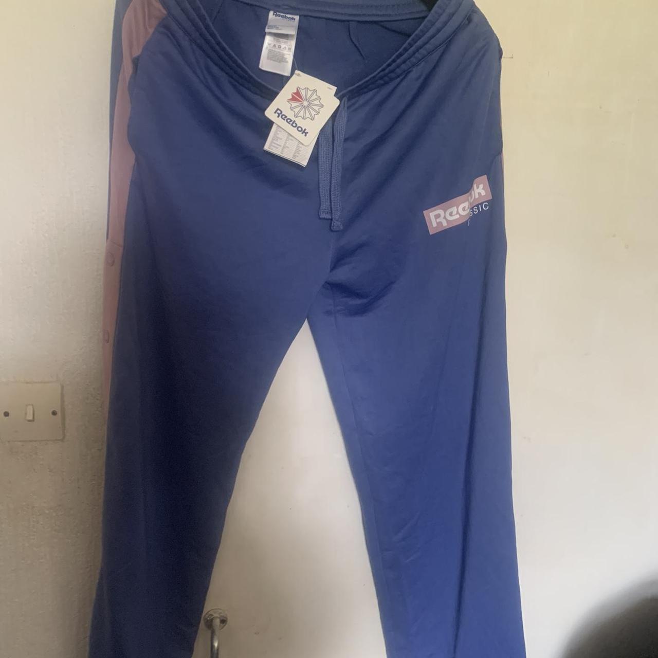 Reebok classic tracksuit bottoms large 48/50 poppers... Depop