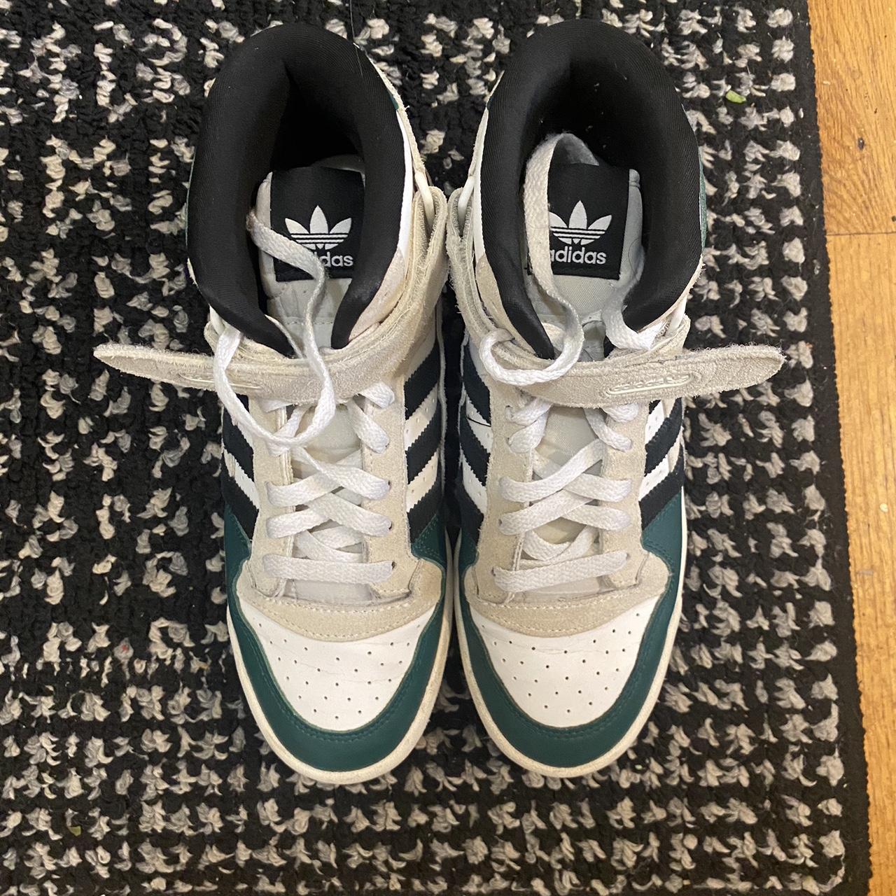 Adidas Men's Cream and Green Trainers (3)
