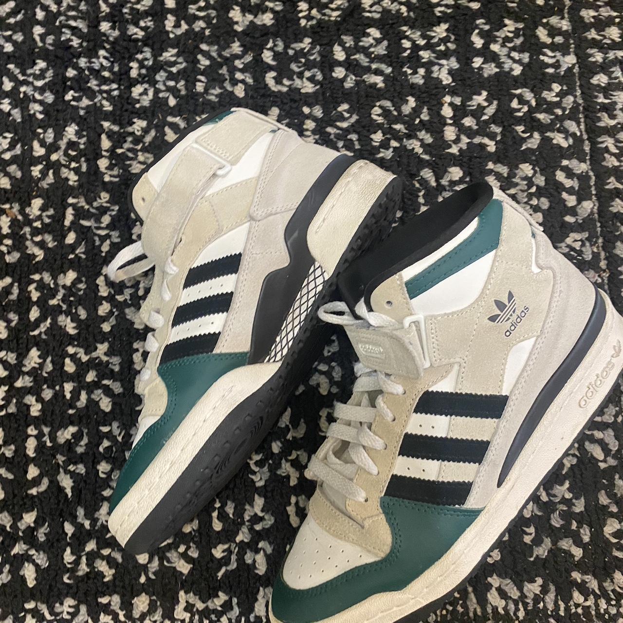 Adidas Men's Cream and Green Trainers (4)