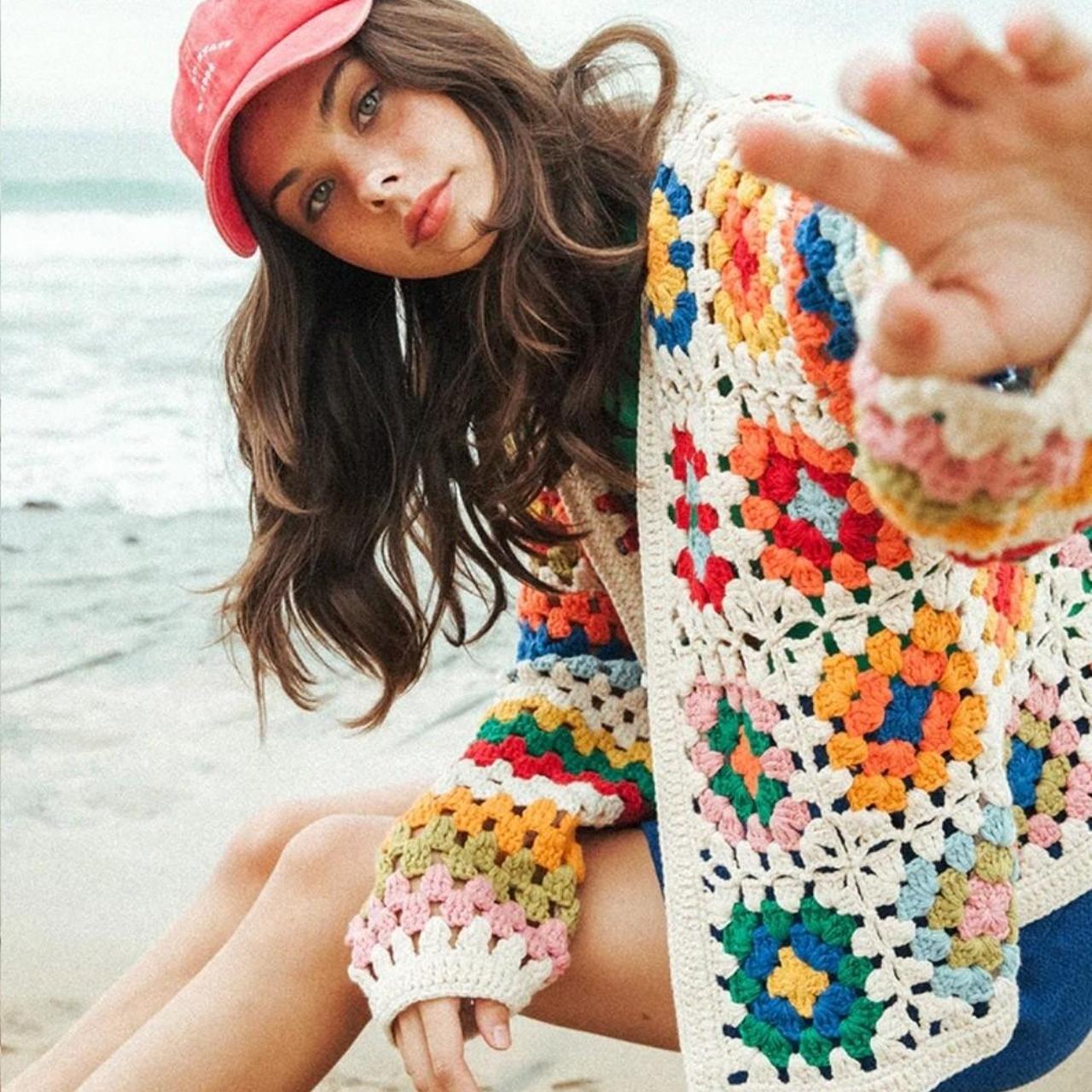 Ghanda Prism Crochet Cardigan Repop as doesn't suit... Depop