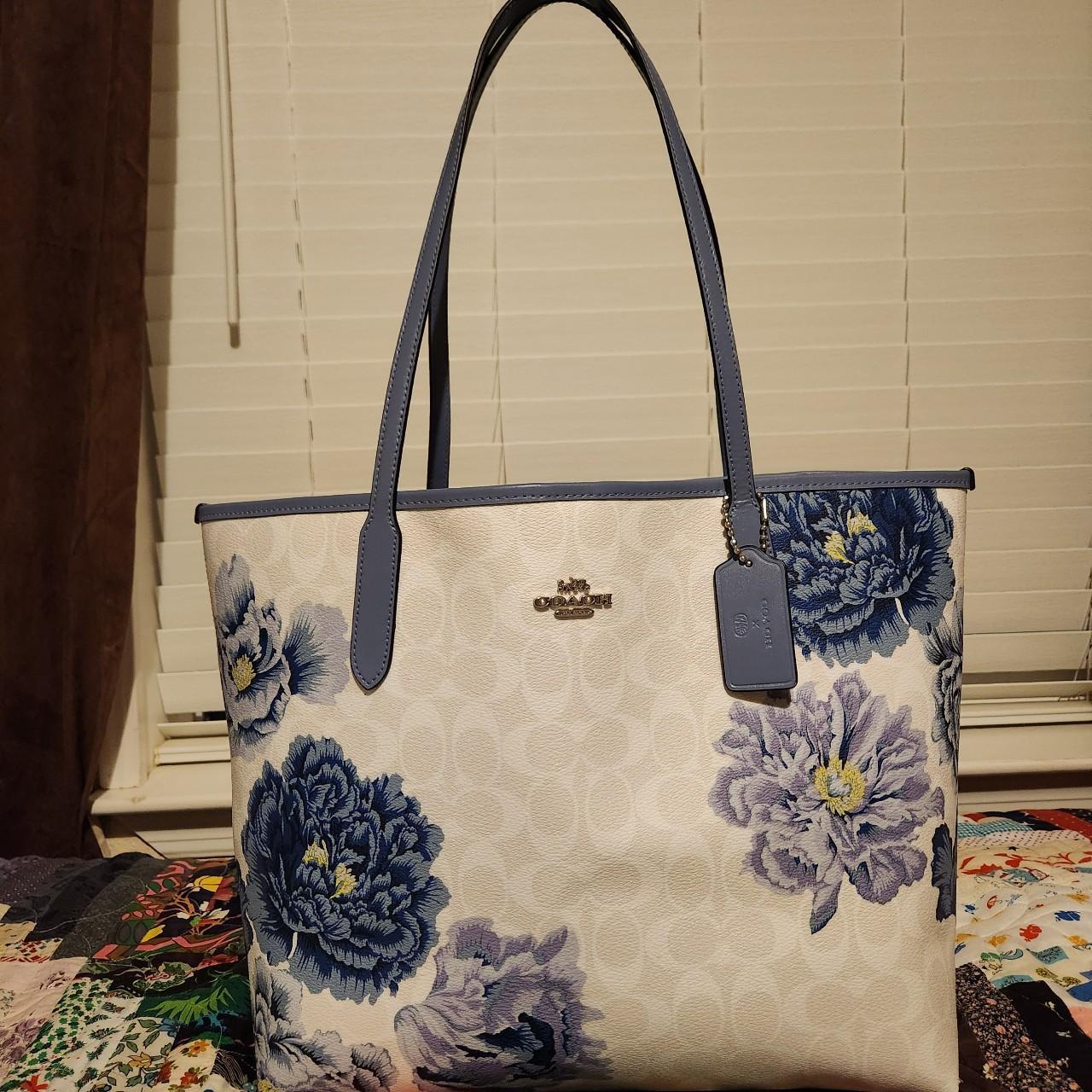 Coach City Tote In Signature Canvas With Kaffe Fassett Print top