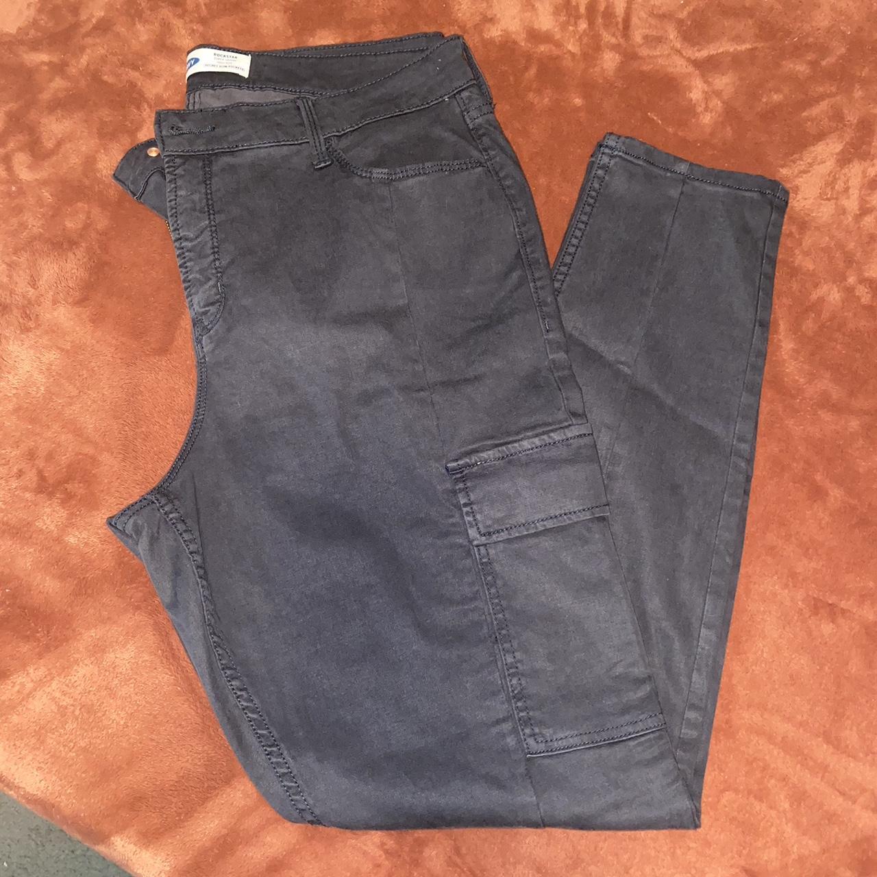 Skinny Cargo jeans. Off grey color - Depop