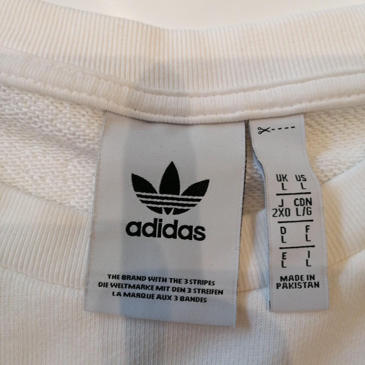 👕 Adidas White Jumper - Classic and Timeless Style!... - Depop