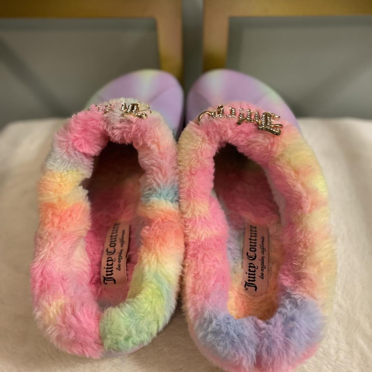 Juicy Couture clogs. Gently worn. Multi color fur... - Depop