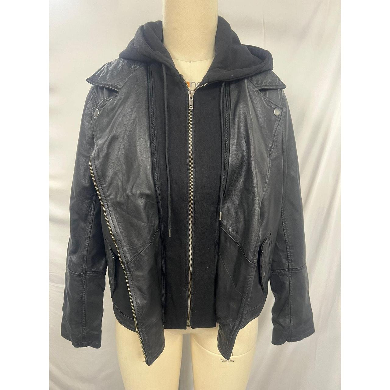 Caslon leather jacket removable hood best sale