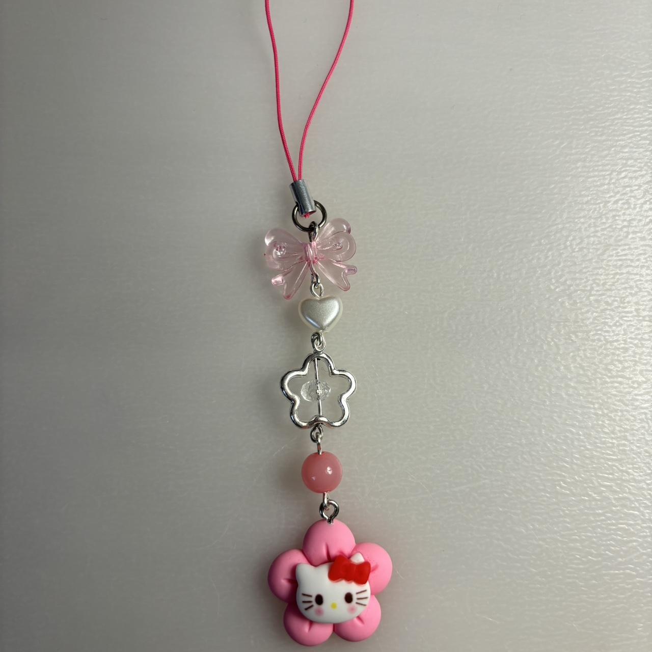 Handmade pink flower Hello Kitty phone... - Depop