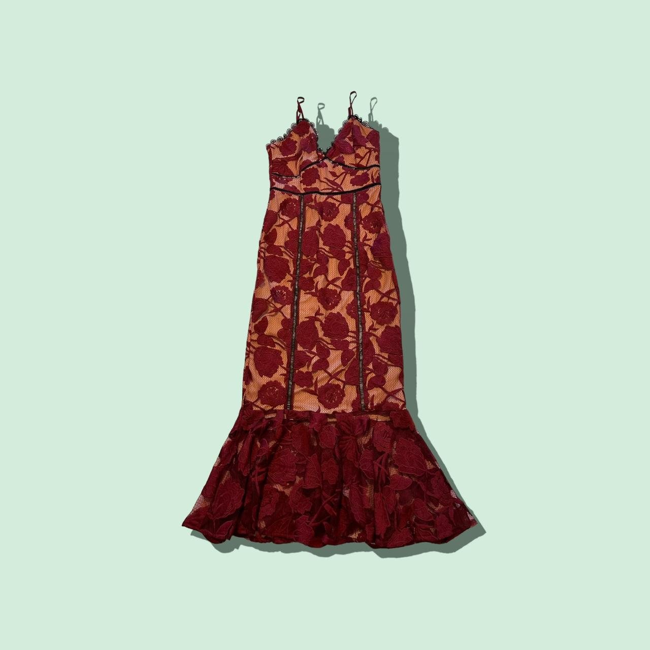 LULUS burgundy lace fishtail Size Depop