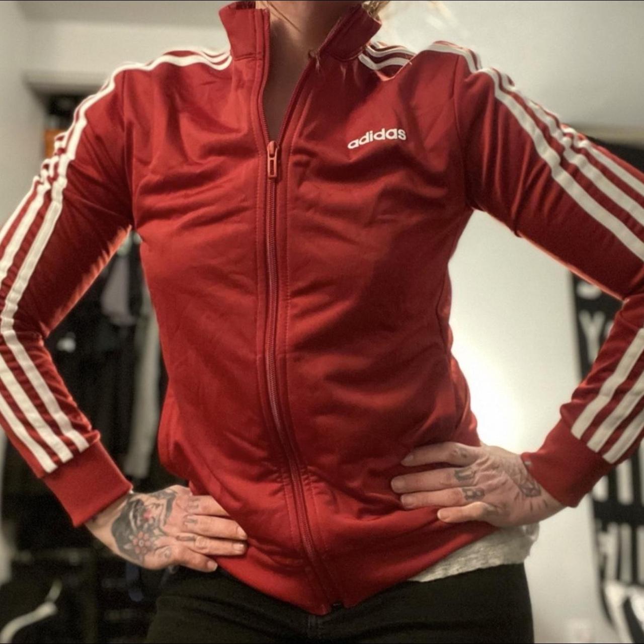 Adidas firebird track discount jacket women's red