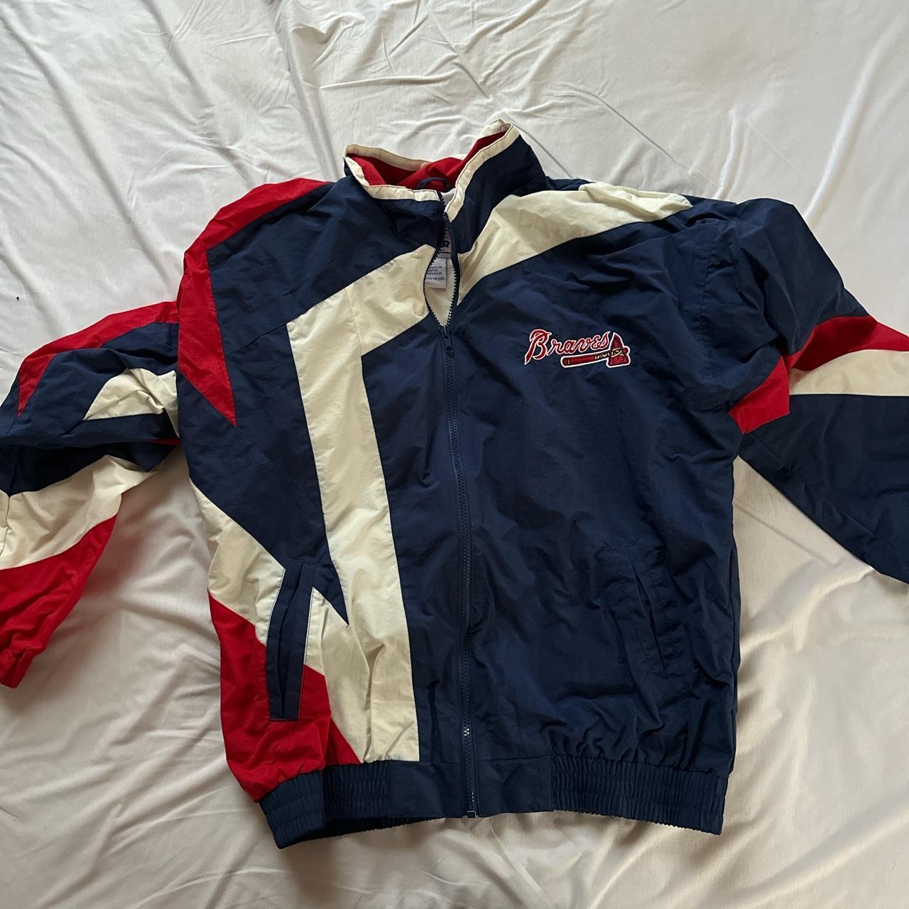 Vintage 90s starter Atlanta Braves hoodie. Is in - Depop