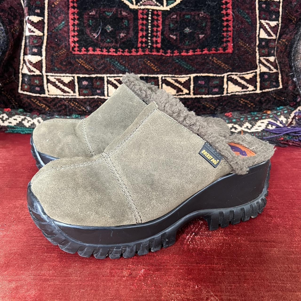 Original Y2k Rocket Dog Olive Green Suede Mules... Depop