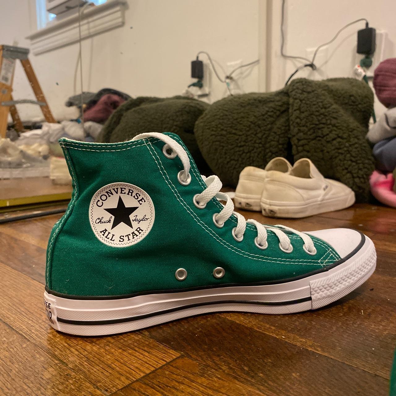 Converse Women's Green Trainers | Depop