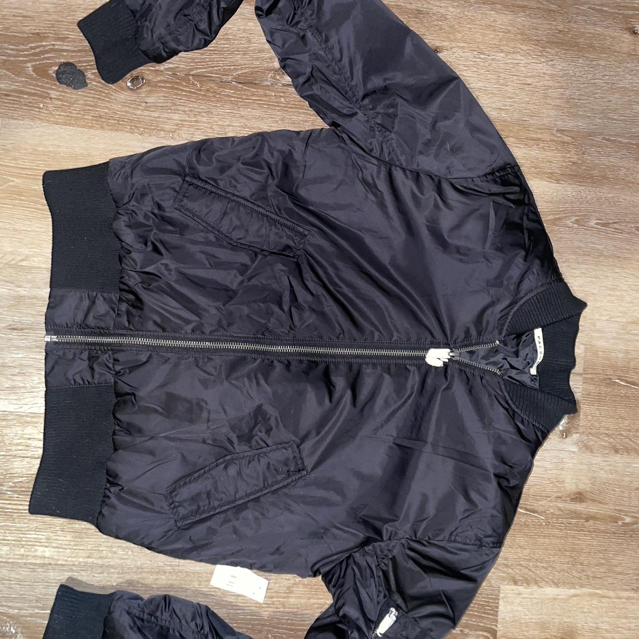 Brand new, large pacsun black bomber jacket with... - Depop