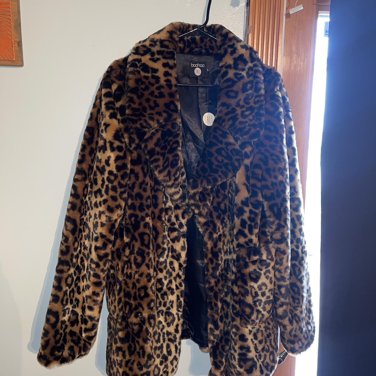 Boohoo leopard print outlet coat