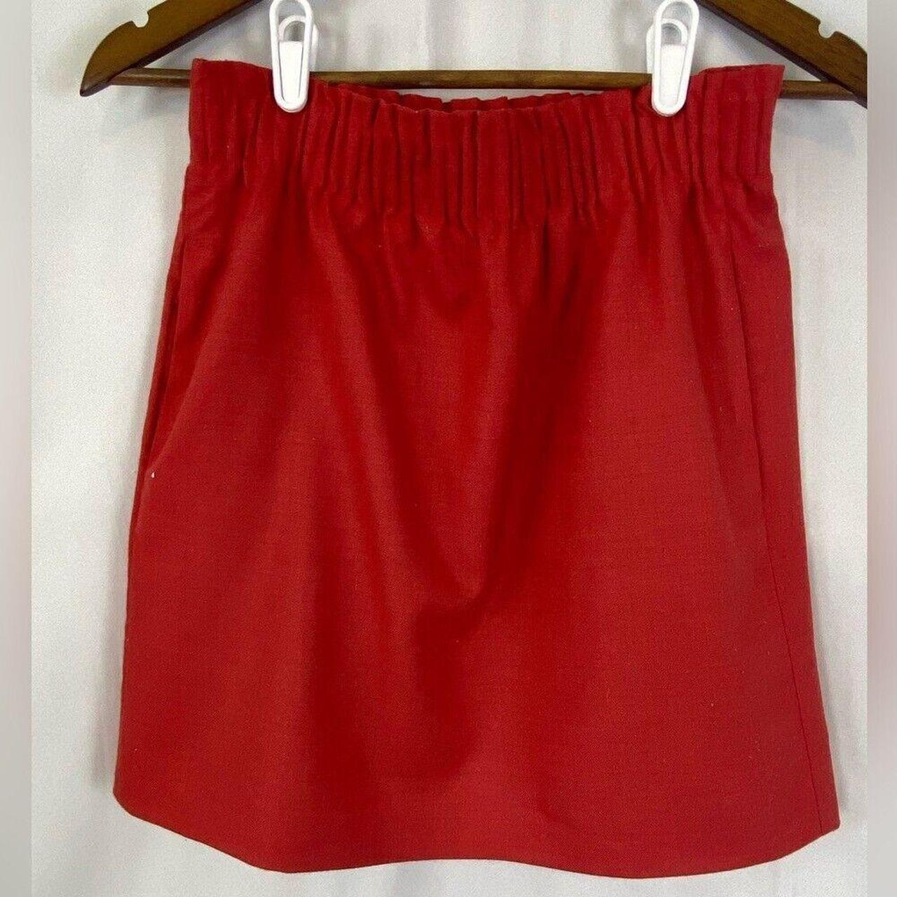 J. Crew Women s Red Elastic Waist Mini Skirt Size Depop