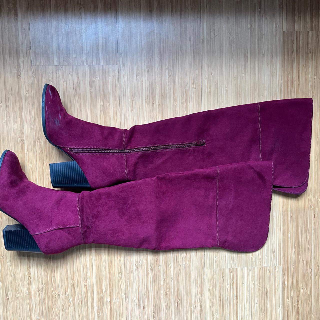 Express Men's Burgundy Boots Depop