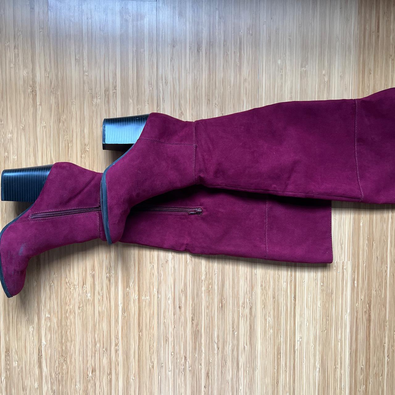 Express Men's Burgundy Boots Depop