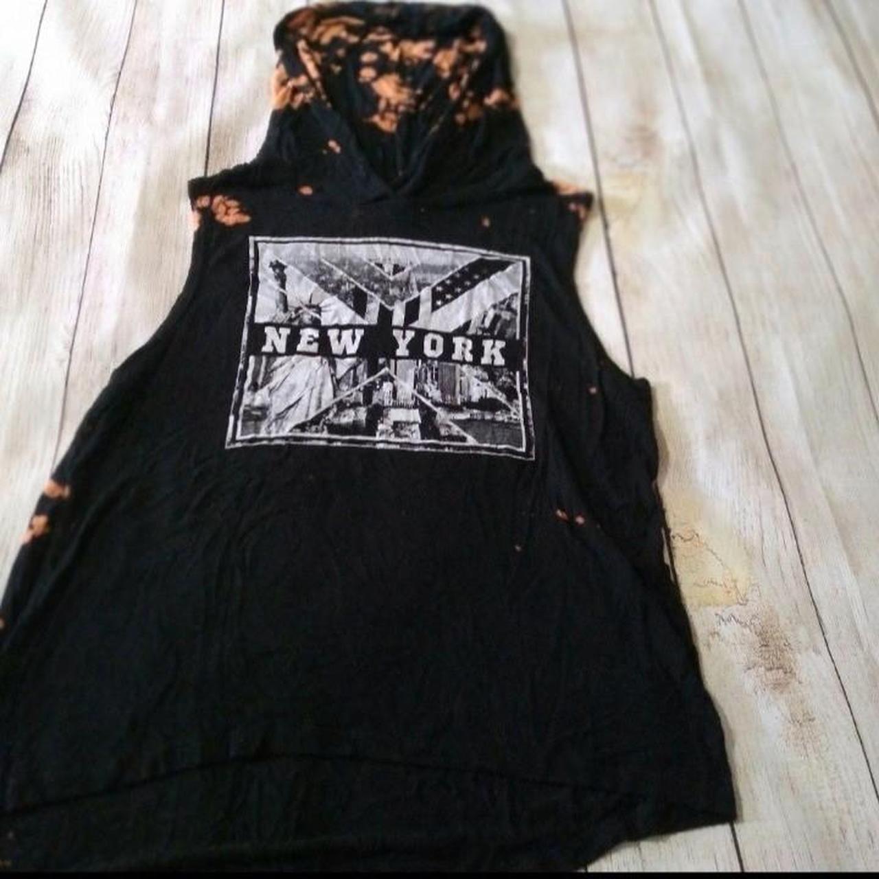 NYC bleached hooded sleeveless top size medium. Rue...