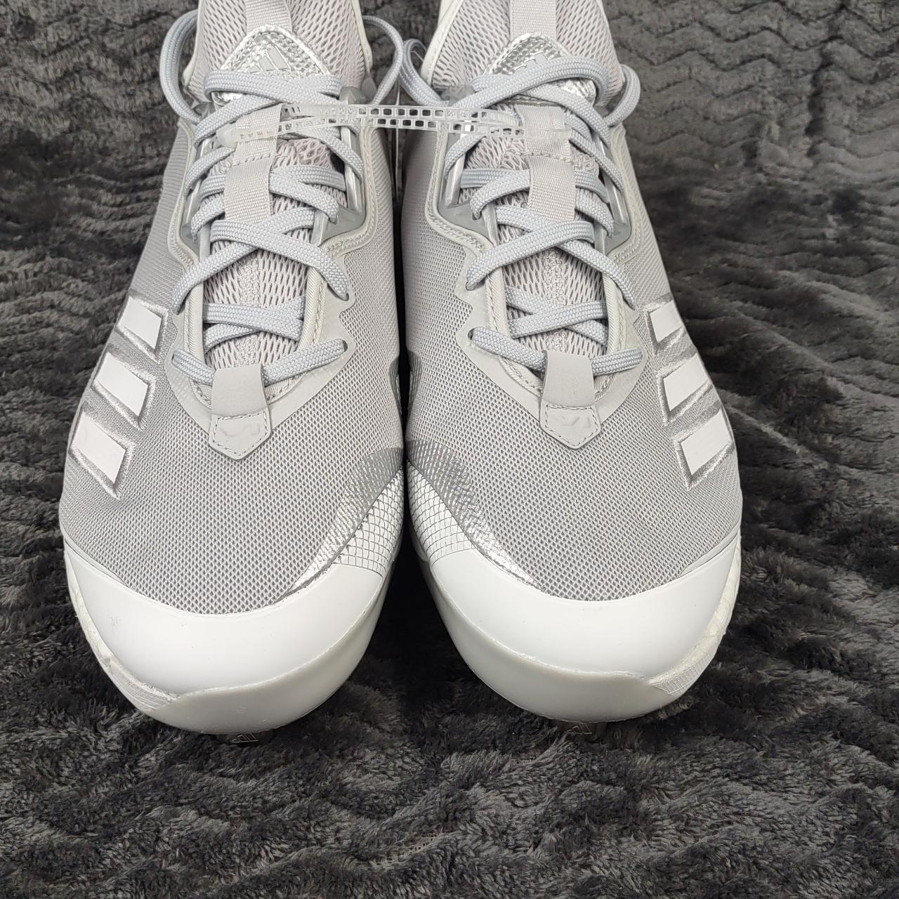 Adidas Icon 6 Low Metal Baseball Cleats | White/Gray... - Depop