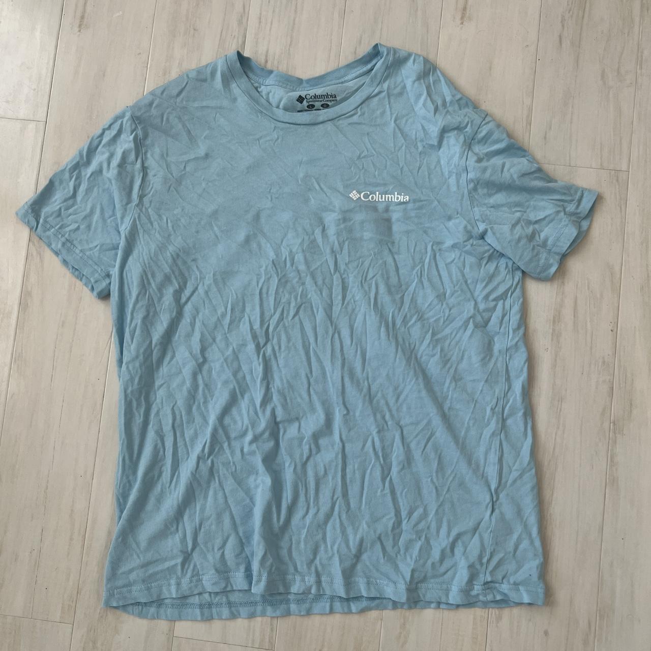 Large Blue Men’s Columbia Graphic Tee -... - Depop