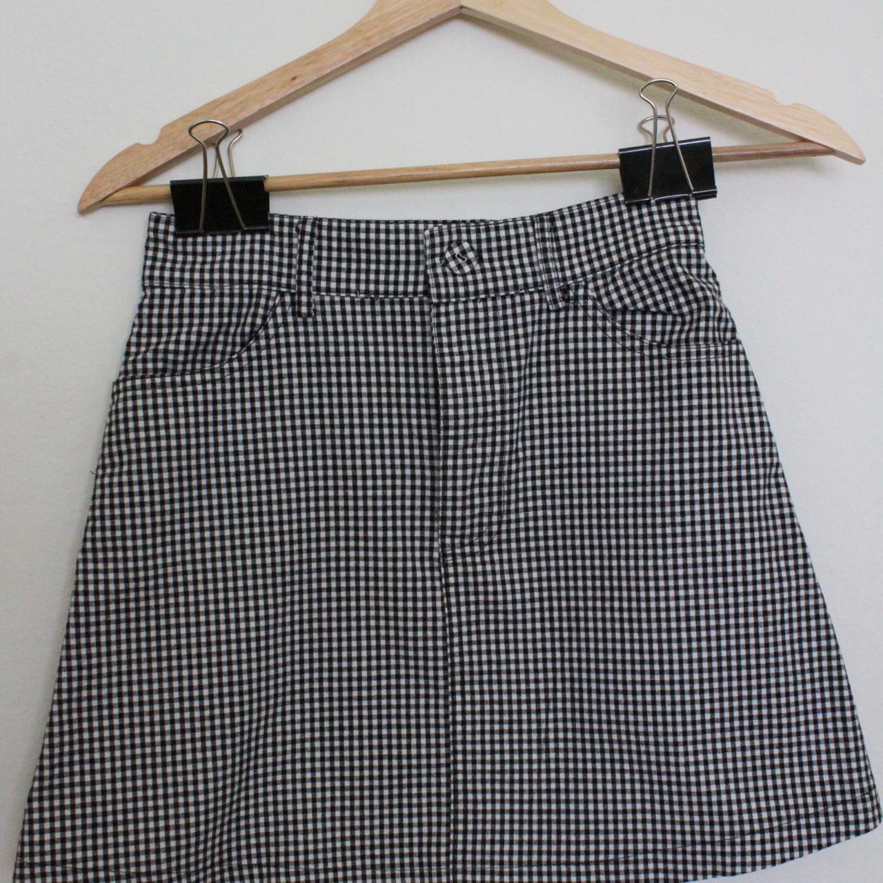 John Galt Brandy Melville Black And White Plaid Skirt - Depop