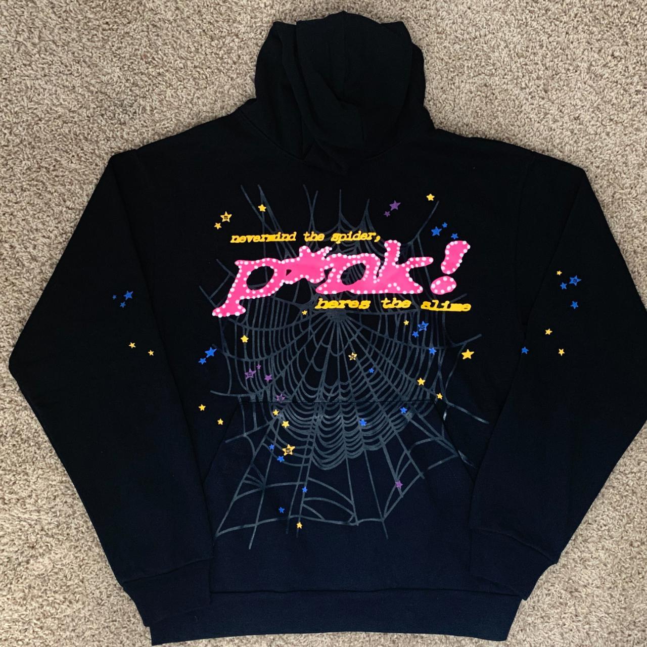 Spider Worldwide Men's Black and Pink Hoodie. Brand... - Depop