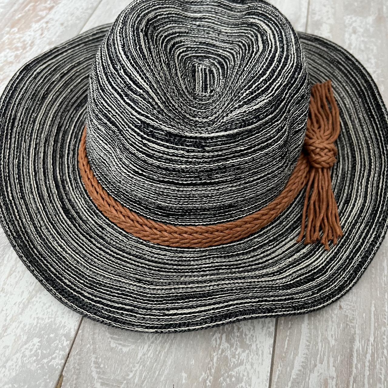 Women's Black and Grey Hat Depop